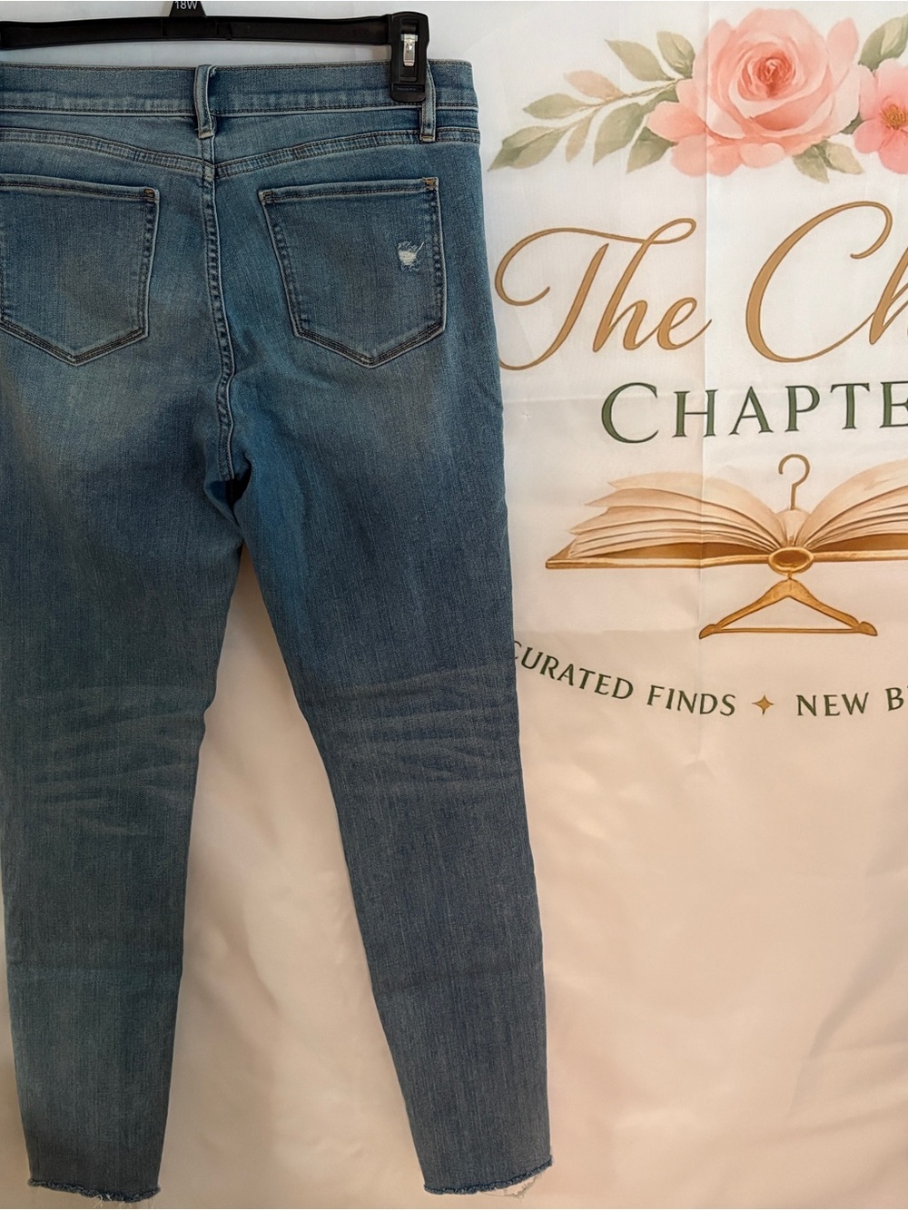 NY& Co. SoHo High-Rise Distressed Skinny Jeans - Light Blue - Picture 4 of 7